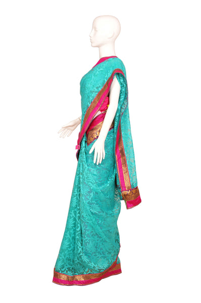 Embroidered Dry Clean Brasso Designer Saree(PC3807)